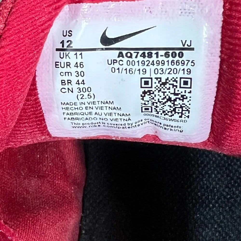 Nike Downshifter 9 Solid Running Shoes Red Black Athletic Sneakers Size 12